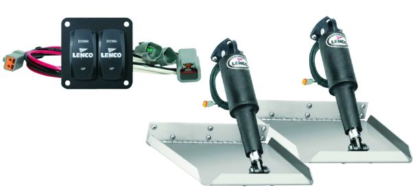 Lenco 12inx12in Edge Mount Trim tab Kit 12v with Double Rocker Switch