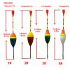 10pcs Fishing Floats Set Buoy Bobber Fluctuate Mixed Size Color Float Buoy Pesca Light Stick Floats