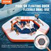 VEVOR Inflatable Floating Dock, Ã¸8.5FT Inflatable Dock Platform with Ã¸5FT Trampoline Mesh Pool